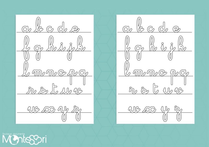 Lettres rugueuses cursives