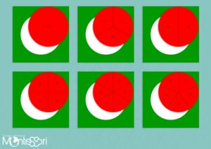 Cercles des fractions Montessori