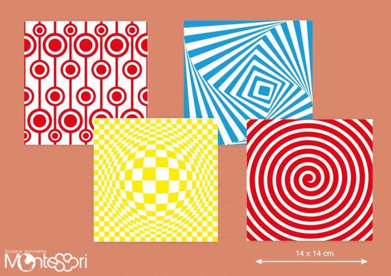Images contrastées couleurs primaires géométrie