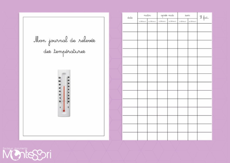 Journal de relevés des températures