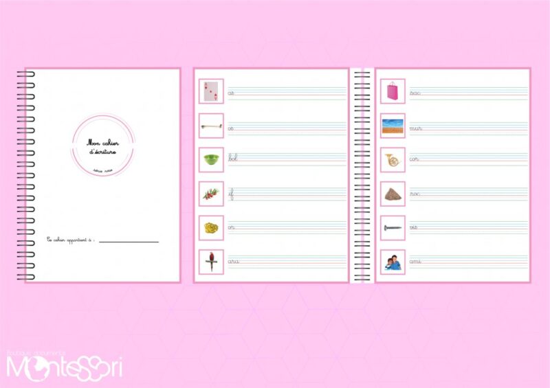 Cahier d'écriture série rose