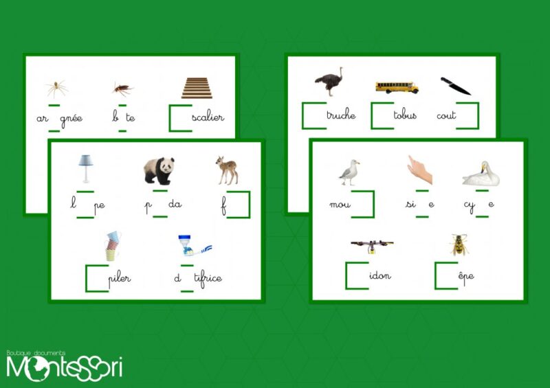Planches des sons série verte