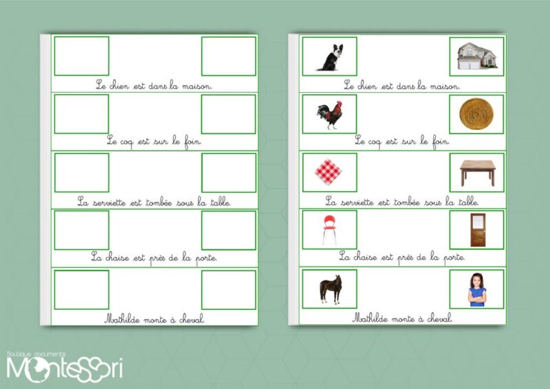 Planches de jeux préposition