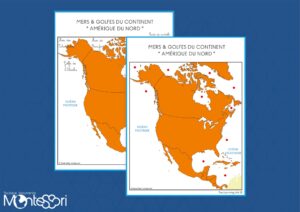 Mers & golfes du continent Amérique du Nord
