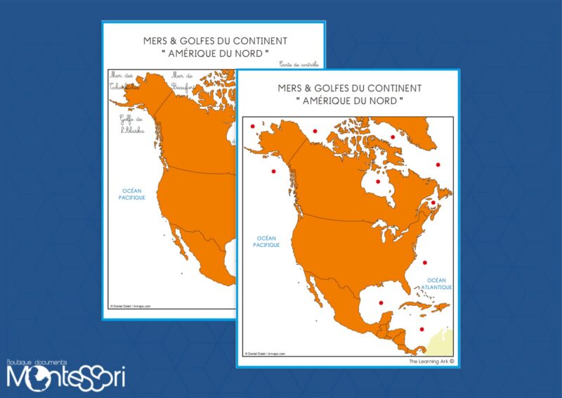 Mers & golfes du continent Amérique du Nord