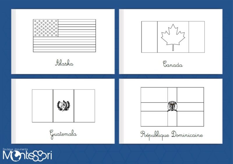 Coloriage drapeaux Amérique du Nord