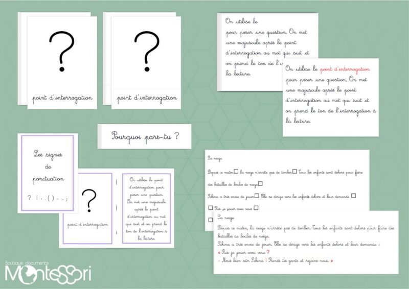 Cartes de nomenclature ponctuation