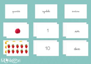 Cartes quantité, symbole & écriture - Cursive