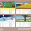 Poutre du temps calendrier scolaire - couleur