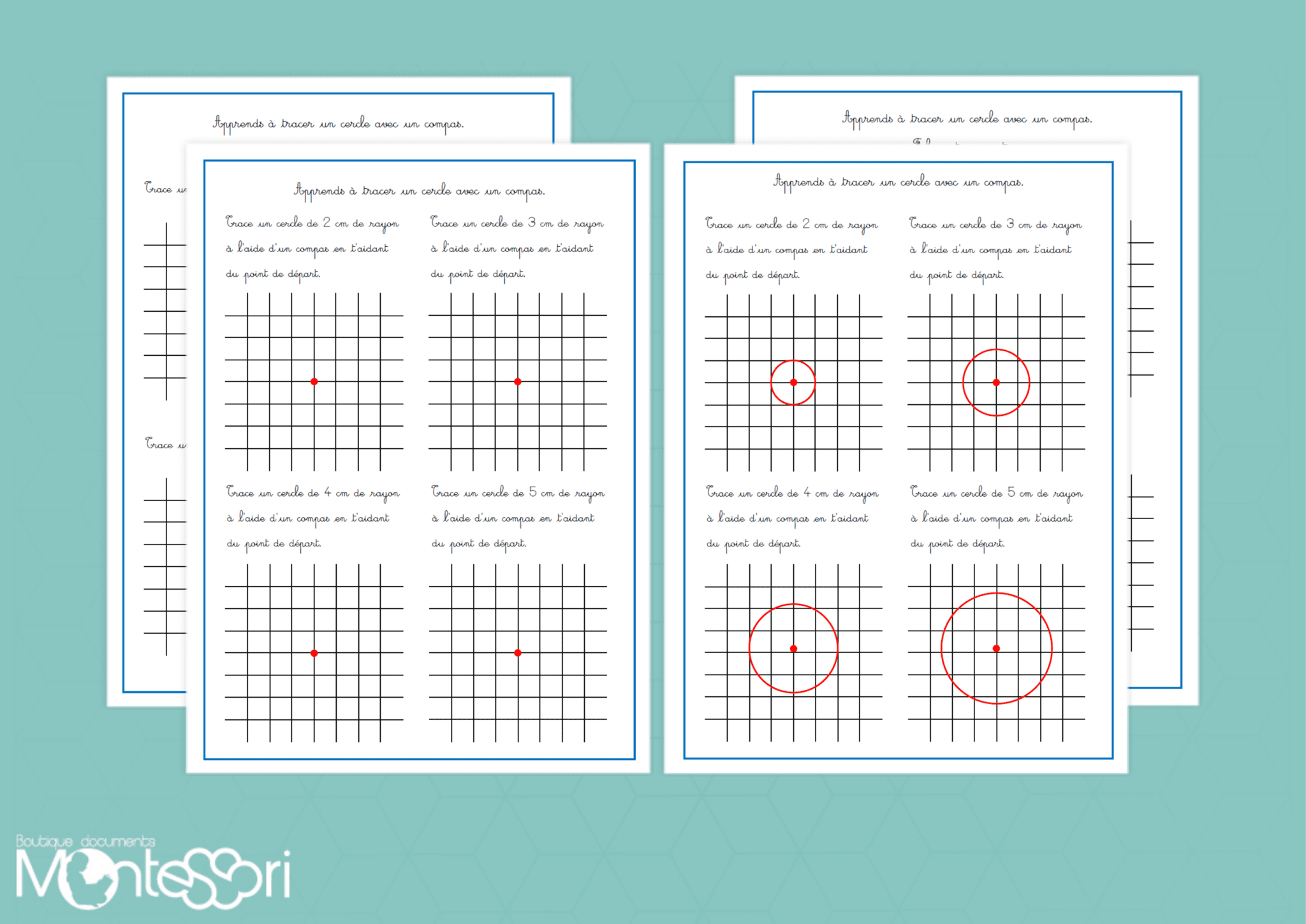 Fiches utilisation d'un compas - BOUTIQUE DOCUMENTS MONTESSORI