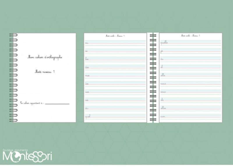 Cahier mots outils - Niveau 1