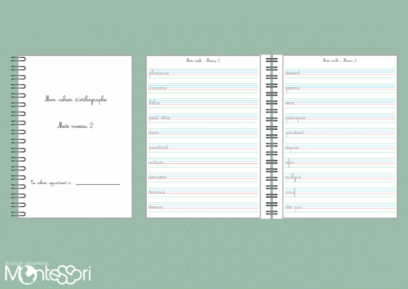 Cahier mots outils - Niveau 2