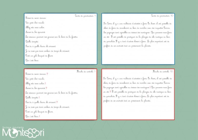 Textes de ponctuation