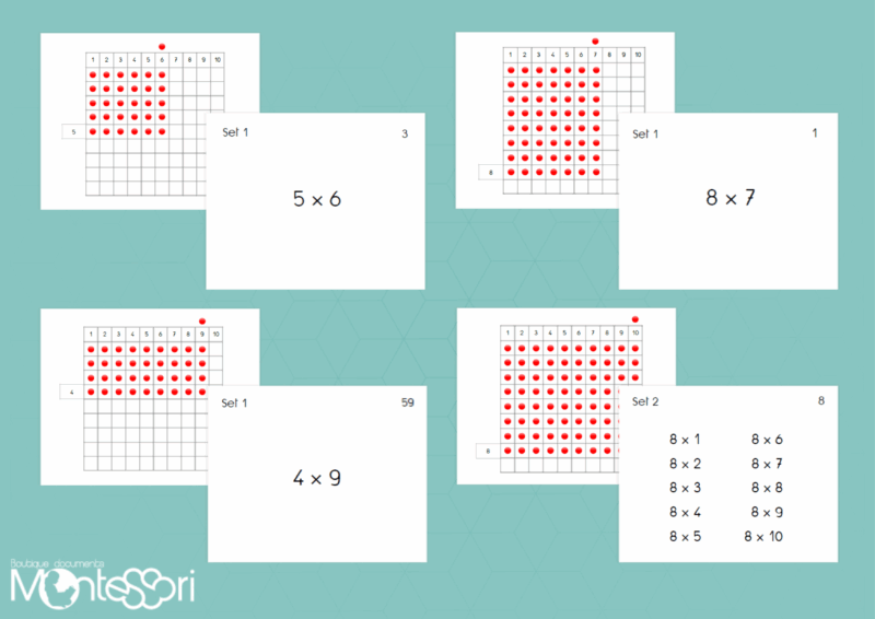 Cartes table à trous multiplication