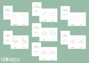 Pack coloriage puzzles différentes parties d'un animal