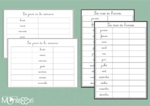 Jours de la semaine & mois de l’année