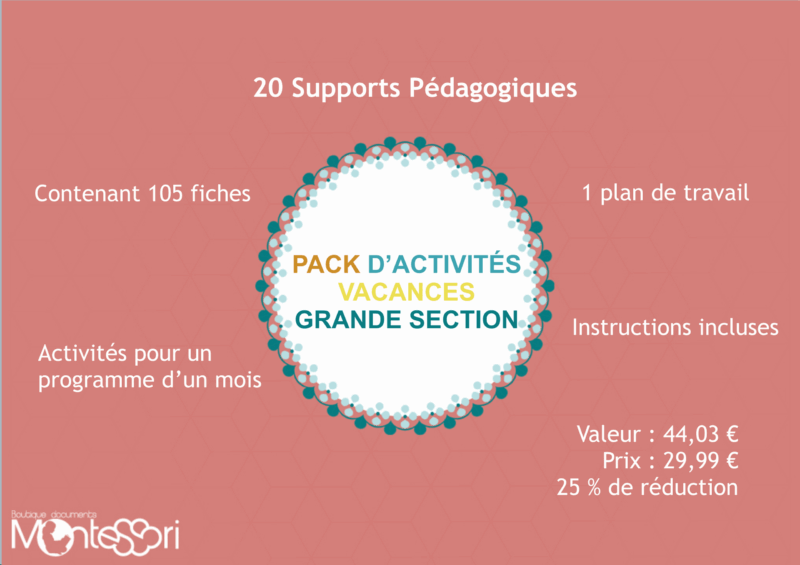 Pack d'activités vacances Grande section