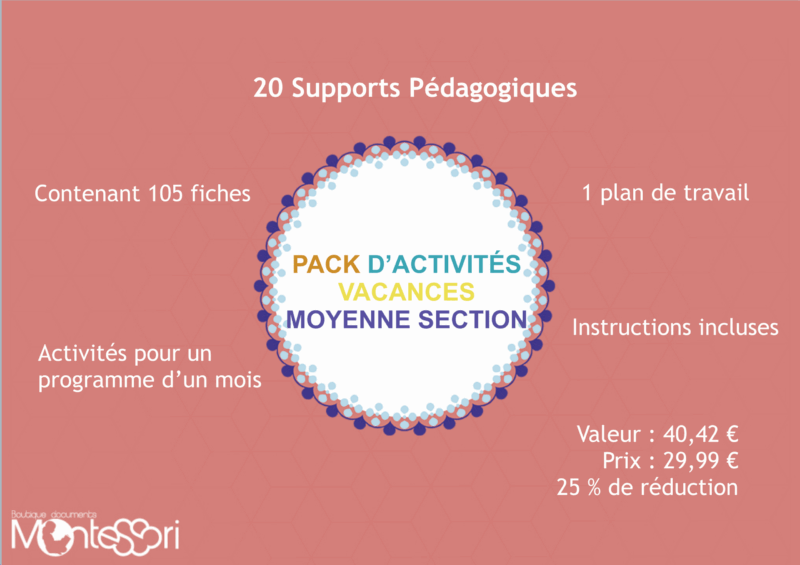 Pack d'activités vacances Moyenne section